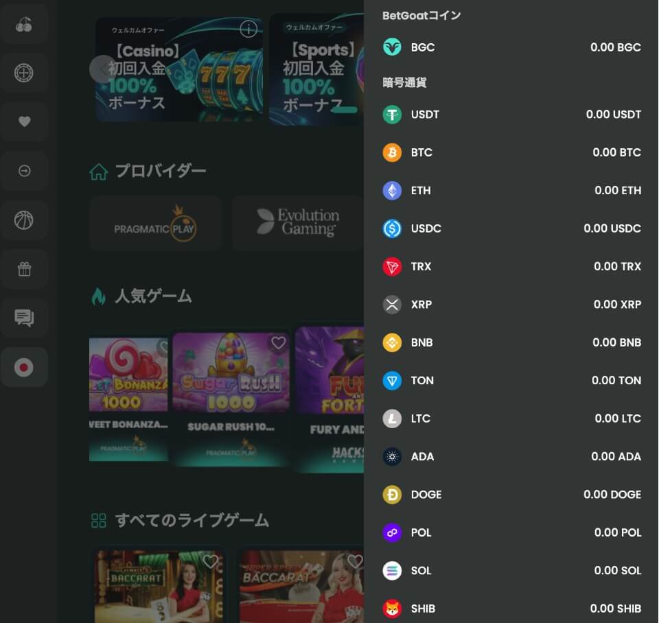 ベットゴート｜入金手順②