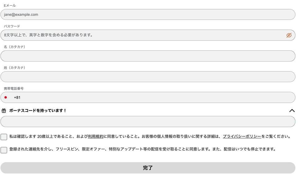 カジノエックス|登録方法4
