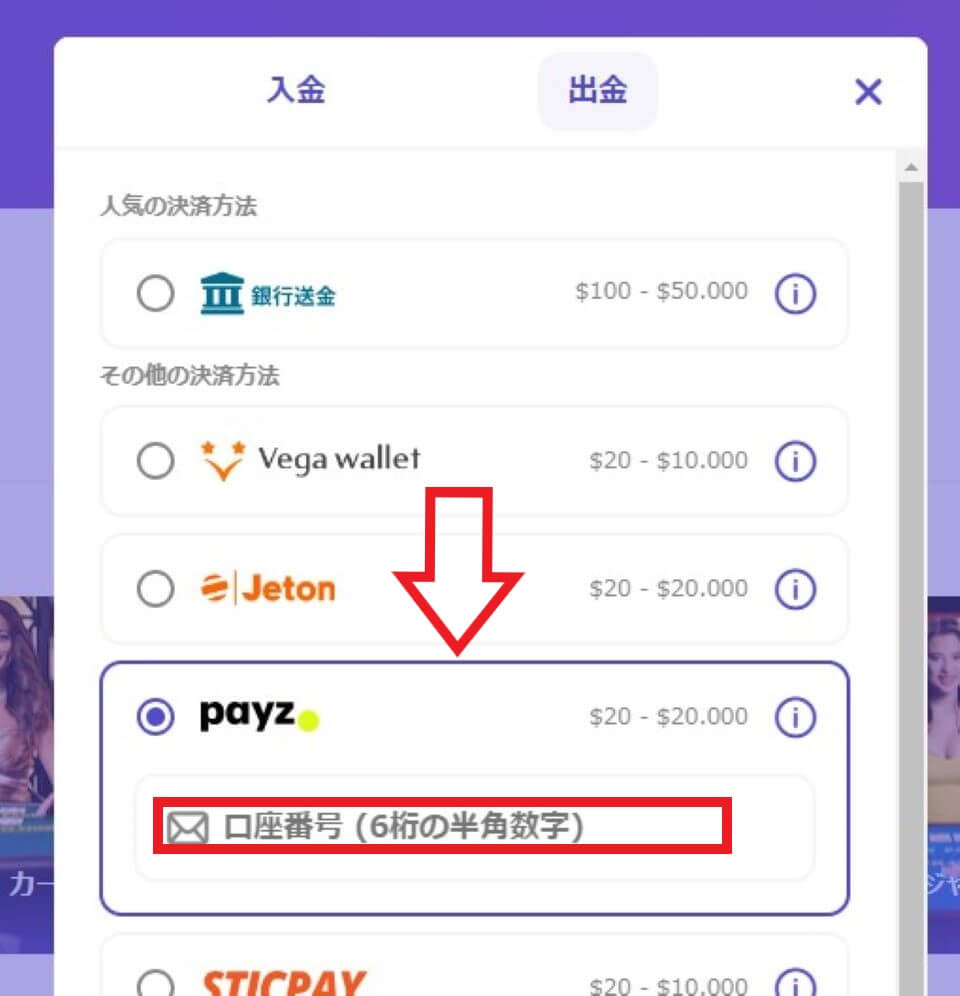 ペイズ｜出金方法