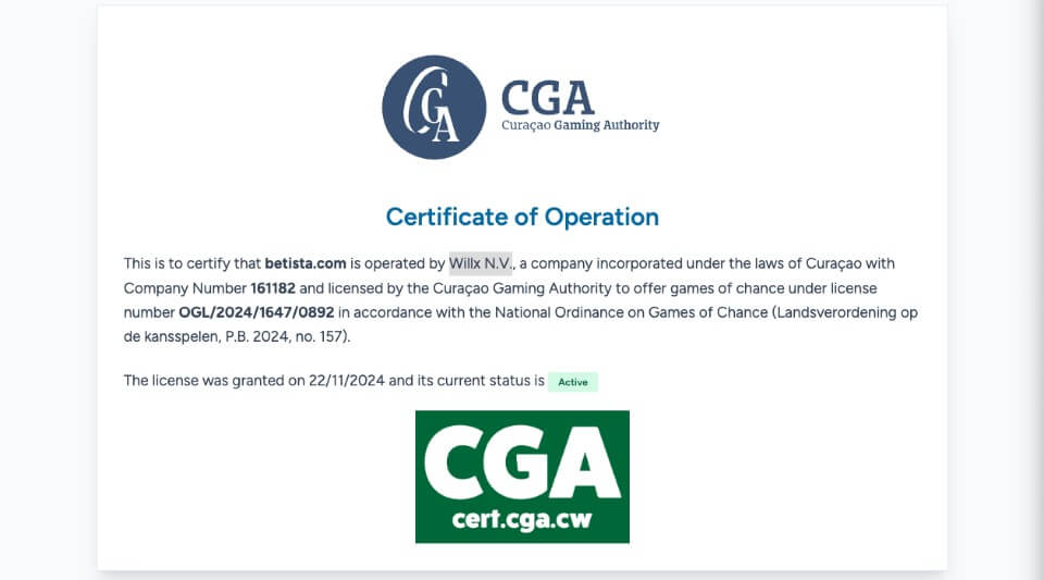 Betista(ベティスタ)|ライセンス