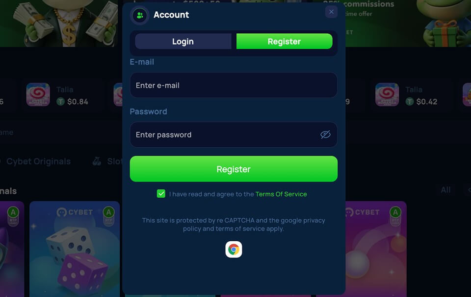 CYBET（サイベット）｜アカウント登録方法