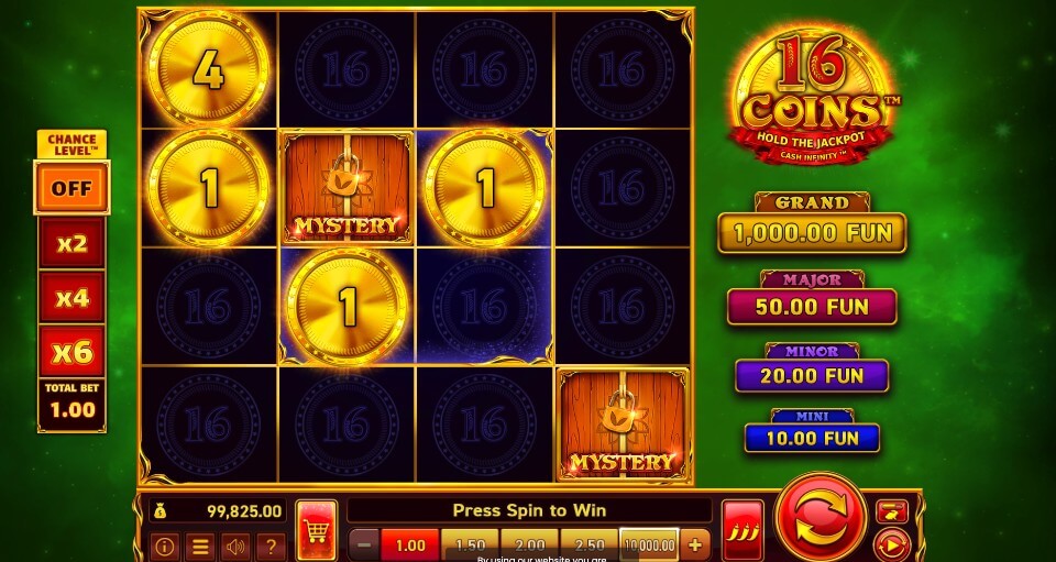 ハイボラティリティスロット|16コインズ①