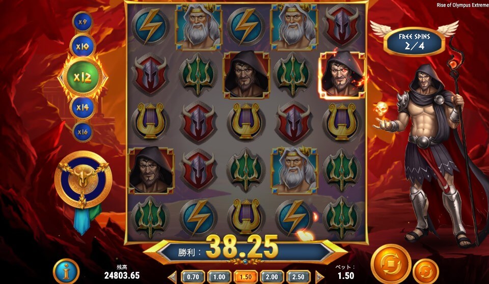 ハイボラティリティスロット|ライズ・オブ・オリンパス・エクストリーム②