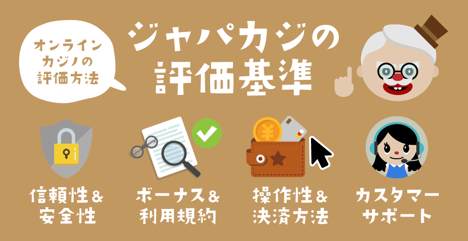 オンラインカジノの評価方法｜ジャパカジの審査基準