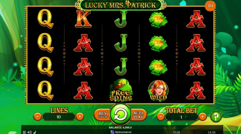 セントパトリックスデーのオンカジスロット：ラッキー・ミセス・パトリック（Lucky Mrs Patrick）1