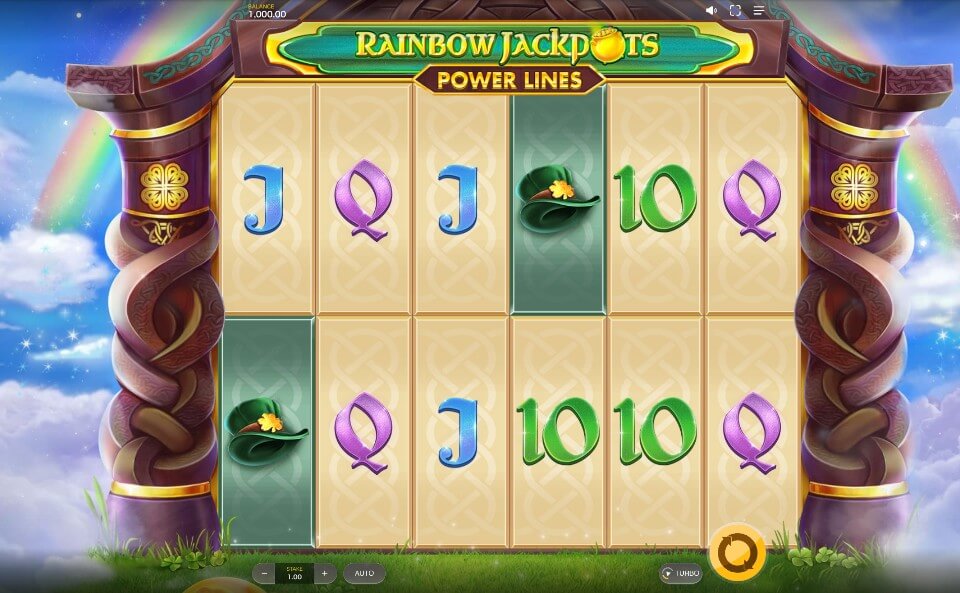 セントパトリックスデーのオンカジスロット：レインボー・ジャックポッツ・パワーライン（Rainbow Jackpots Power Lines）