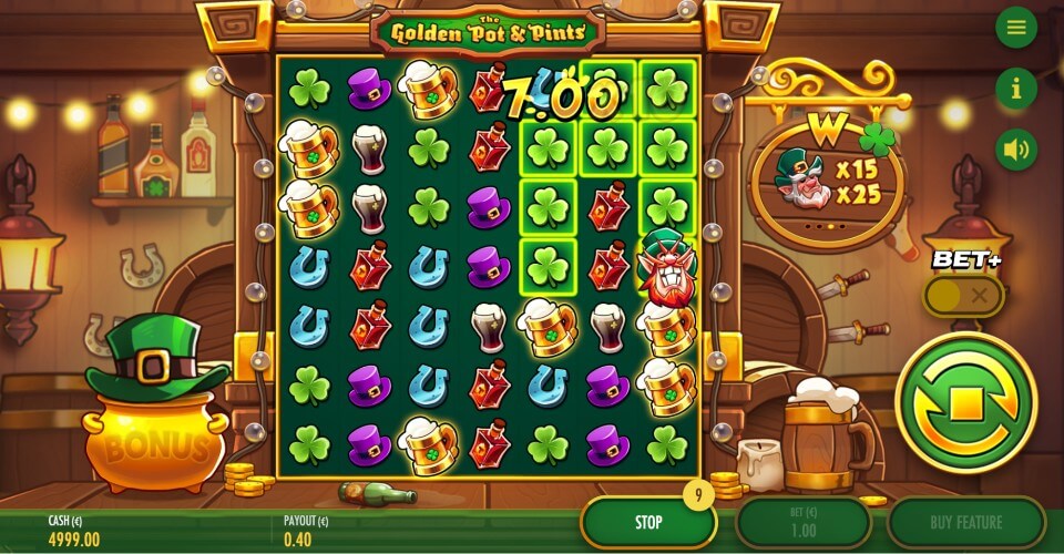 セントパトリックスデーのオンカジスロット：ザ・ゴールデンポット・アンド・パインツ（The Golden Pot & Pints）