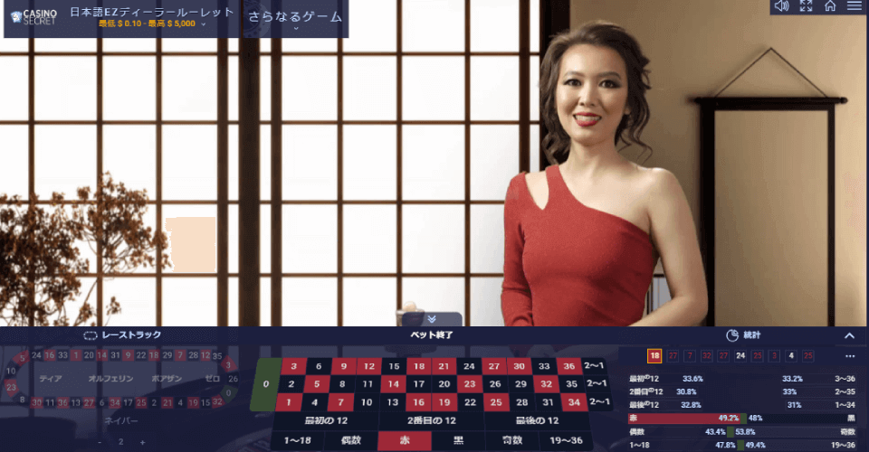 ライブルーレット|イズジ・ジャパニーズ・ルーレット