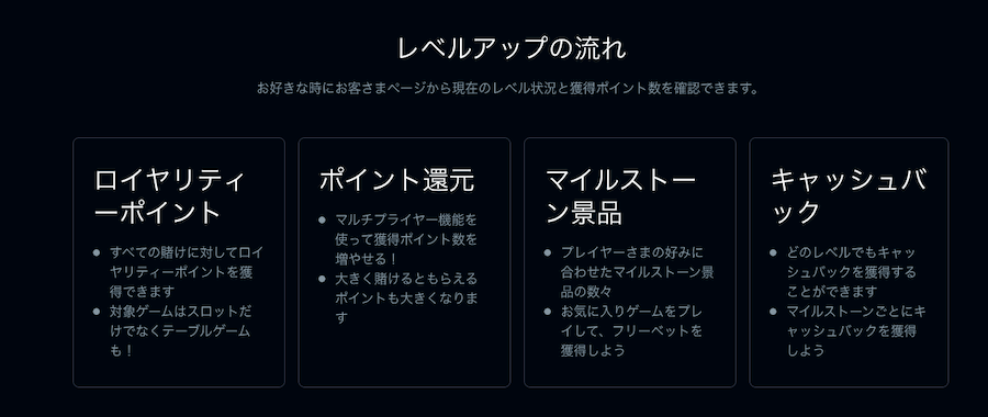 ライブカジノアイオー｜レベルアップの流れ