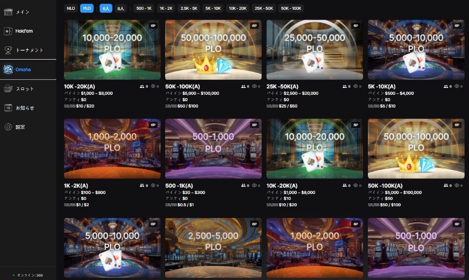 オマハ（PLO）ポーカー：コニベット