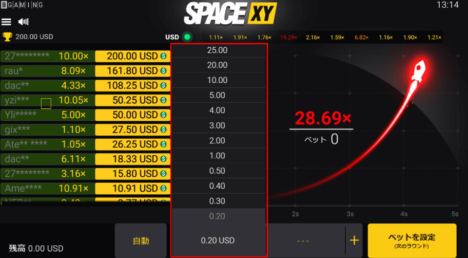 スペース・エックスワイ｜ベット幅・最大配当金